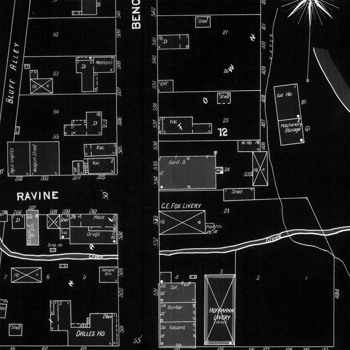 1904 Sanborn Fire Map of Taylors Falls, Minnesota.